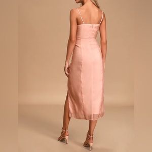 June Pink Bustier Midi Dress